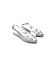Kindep (Shoes) Fiyonklu Günlük Kadın Babet GUMÜŞ