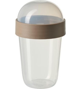 Lexroo SPLITTERNY Atıştırmalık Kabı, Polipropilen Plastik, Açık Gri-Kahverengi, 300 ml