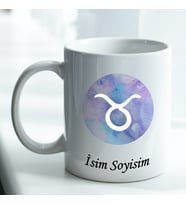 Kişiye Özel İsim ve Fotoğraf Baskılı Boğa Burçlu Kupa Bardak No:002