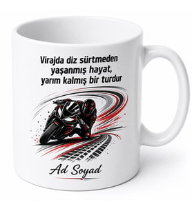 Yarış Motosikleti Tutkunu Viraj Sürücüsü Hız Kupası Motor Sporları Hediye Kupa Bardak