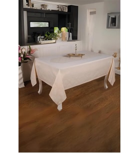 Roma Lüx Jakar Kumaş Bej Masa Örtüsü Dikdörtgen 160x220 Cm - 1046 (Standart)