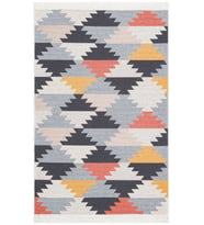 Bespoky Eberndorf Mavi Patchwork Pamuklu El Dokuması Alan Halısı