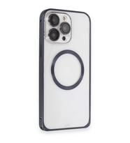 Joko Apple İphone 15 Pro Max Kılıf Metal Bumper Magneticsafe Kapak - Lacivert