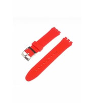 19mm Swatch Uyumlu Chrono Model Slikon Saat Kordonu - KIRMIZI