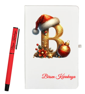 Yeni Yıl Hediyesi Kişiye Özel Defter ve Roller Kalem Seti
