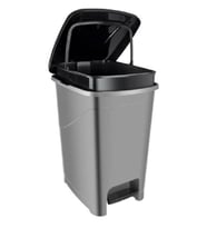 Antrasit Slim Pedallı İç Kovalı Çöp Kovası 40 Litre