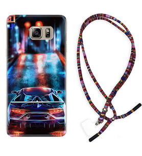 Samsung S7 Edge S20 Fe Plus Ultra S21 S22 Kılıf Boyun Asklı Rasta Silikon Neon Cars 1724