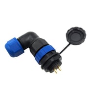 SD20 SU GEÇİRMEZ 2 PİN 20 MM YUVARLAK KONNEKTÖR (90 DERECE DİRSEK)