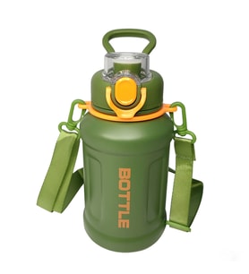 316 L Çelik Yeşil 680 ml Askılı ve Pipetli Matara Suluk cin468ys