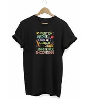 24 Kasım Öğretmenler Günü Hediye Temalı Oversize Bisiklet Yaka T-shirt - Siyah