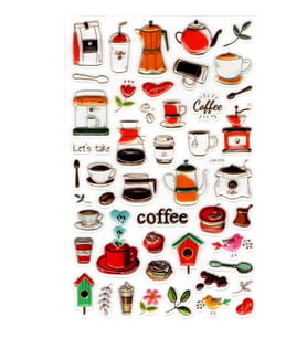 Sticker Kabartmalı Stiker Defter, Planlayıcı Etiket (lxk-019) - 22X14 cm - Çay Kahve