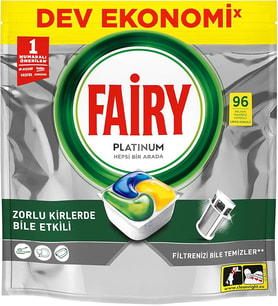 ŞeyliŞeyler -Fairy Platinum Bulaşık Makinesi Kapsülü 96 Yıkama Limon Kokulu 1 Paket