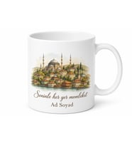 Kişiye Özel Memleketli Eşe Baskılı Kupa Bardak İsimli Hediye