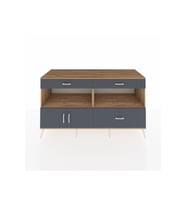 Kronos Konsol 2 Raflı 3 Çekmeceli 2 Kapaklı 176x59x99 Çam-Antrasit