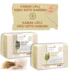 Lexroo Doğal Kabak Lifli Eşek Sütü Sabunu ve Kabak Lifli Keçi Sütü Sabunu 2'li Set