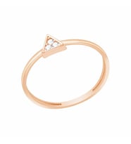 Diamond Line-Gülaylar Pembe Altın 14 Ayar Geometrik Yüzük