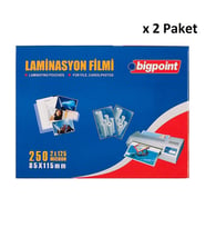 Bigpoint Laminasyon Filmi 85x115mm 125 Mikron 100'lü Kutu x 2 Paket