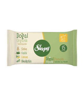ŞeyliŞeyler - Sleepy Doğal Organik Temizlik Cep Mendili 15 Yaprak - (1 Paket)