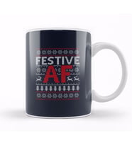 Festive AF Christmas Knit Pattern Kupa Bardak Porselen