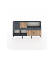 Arges Konsol 2 Raflı 5 Çekmeceli 3 Kapaklı 176x30x99 Antrasit-Çam/Antrasit