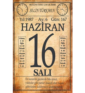 KİŞİYE ÖZEL TAKVİM POSTERİ