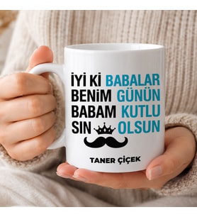 eJOYA Babalar Günü Temalı Kişiye Özel Kupa Bardak 116543