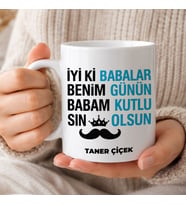 eJOYA Babalar Günü Temalı Kişiye Özel Kupa Bardak 116543