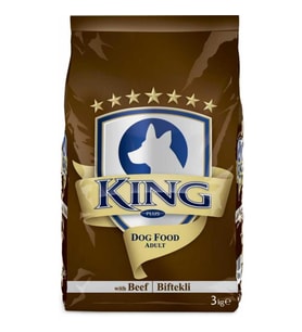 King Biftekli Yetişkin Köpek Maması 3 Kg*3 Adet (Kahverengi)
