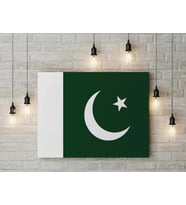Pakistan Bayrağı Kanvas Tablo 40x55cm Dekoratif Tablo