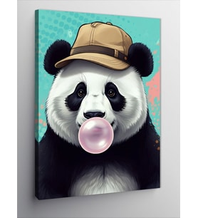 Kanvas Tablo Sakız Çiğneyen Panda