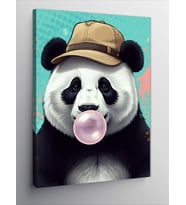 Kanvas Tablo Sakız Çiğneyen Panda