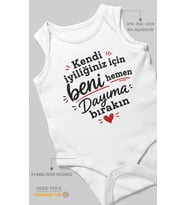 Dayıya Özel Sıfır Kollu Bebek Zıbını %100 Pamuk