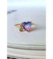 Charm lı Kalp yüzük