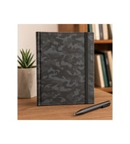 Siyah Kamuflaj Sert Kapaklı Çizgili Defter  14x20 cm  168 Yaprak  Günlük, Not Defteri, Ajanda