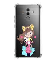 Huawei Mate 10 Pro Uyumlu Köşe Korumalı Antişok Kapak Vespagirl Tasarımlı Şeffaf Silikon Kılıf