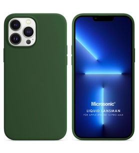 Microsonic Apple iPhone 13 Pro Max Kılıf Liquid Lansman Silikon Koyu Yeşil