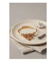Mey İthalat® Pembe Arı Model Gold Renk Charm Bileklik