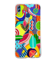 PrintiFy Huawei Honor 8X ile Uyumlu 1mm Slim Fit Retro Renkler 6 Baskılı Şeffaf  Kılıf