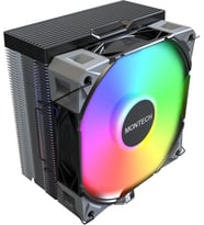 Lexroo NX400 ARGB - CPU Soğutucu, Tek Kule, 4 Gelişmiş Isı Borusu, 52 Kanatlı Isı Emici, E28 - Siyah