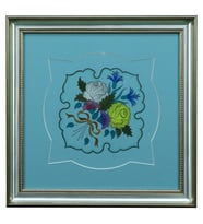 e38 EL İŞÇİLİĞİ TEZHİP ÇİÇEK BUKETİ TABLO 40 x 40 cm - 5967