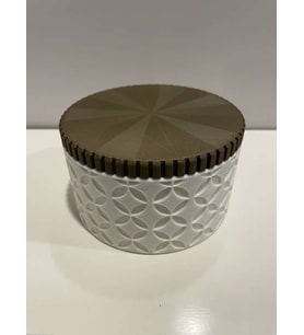 3D Baskı 3lü Geometrik Desenli Kavanoz Seti Ahşap Görünümlü Kapaklı Dekoratif Mutfak Saklama Kabı 6-10-15 cm