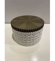 3D Baskı 3lü Geometrik Desenli Kavanoz Seti Ahşap Görünümlü Kapaklı Dekoratif Mutfak Saklama Kabı 6-10-15 cm
