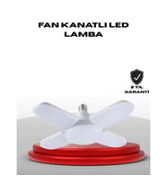 Mey İthalat® 4 Kollu Katlanır Pervane LED Ampül 60 Watt Yüksek Aydınlatma ve Enerji Tasarrufu