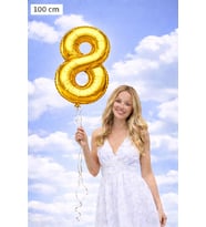 1 MT Gold Rakam Balon Helyumsuz Paketli Kargo Gönderimi