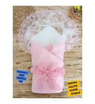 Kumru Kristal Kı Bebek Kundağı Unisex Bebek Dış Kundak Battaniyesi Hastane Çıkışı Kundak Battaniye (Pembe)