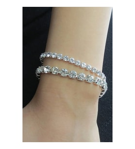 Kadın Pio Model Kristal Zirkon Taşlı Gümüş Pırlanta Abiye Düğün Nişan Söz Kına Parti Balo Bileklik