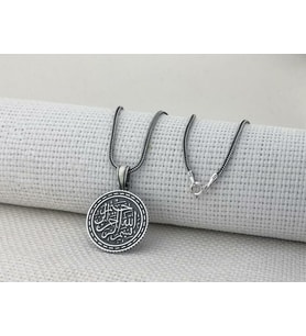 Besmelei İ şerif Dualı 925 Ayar Gümüş Erkek Kolye
