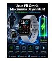 Mey İthalat® Akıllı Saat Sesli Görüşme Bluetooth Bağlantılı Kablosuz Şarj Özelliği Yeni Nesil