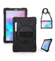 Samsung Galaxy Tab S6 T860 T865 T867 Kılıf Defender Askılı Zırhlı Tank Case (Siyah)