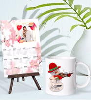 BK Gift Kişiye Özel Yılbaşı Tasarımlı Kupa Bardak ve 13x18cm Fotoğraf Kartlı Şövaleli 2024 Takvim Hediye Seti-18